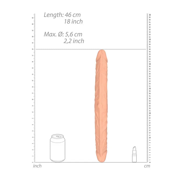 Shots Toys REALROCK Double Dildo 18 Inch Flesh Shots Toys