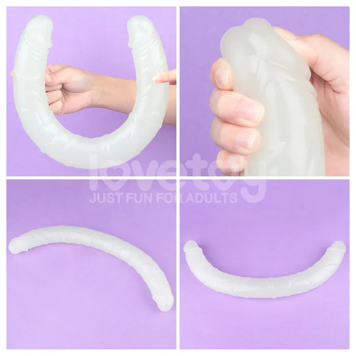 Lovetoy Lumino Play Glow In The Dark Double Dildo 18.5 Inch Blue Lovetoy