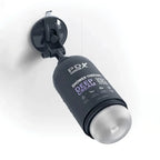 Pipedream PDX Plus Shower Therapy Deep Cream Frosted Discreet Stroker With Suction Base Clear Pipedream