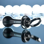 Gender X BLOW POP Glass Plug With Ring Pull 12.8cm Black Gender X