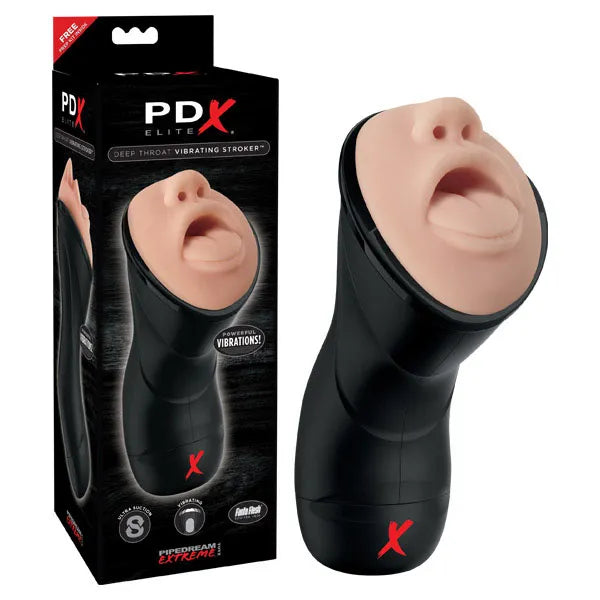 Pipedream PDX Elite Deep Throat Vibrating Stroker Vibrating Mouth Stroker Flesh Pipedream Main image