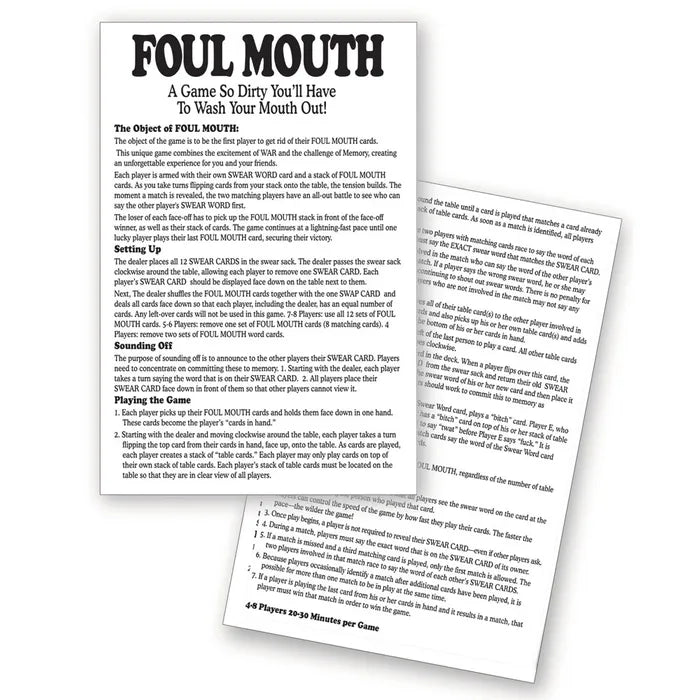 Little Genie Foul Mouth Novelty Card Game Little Genie