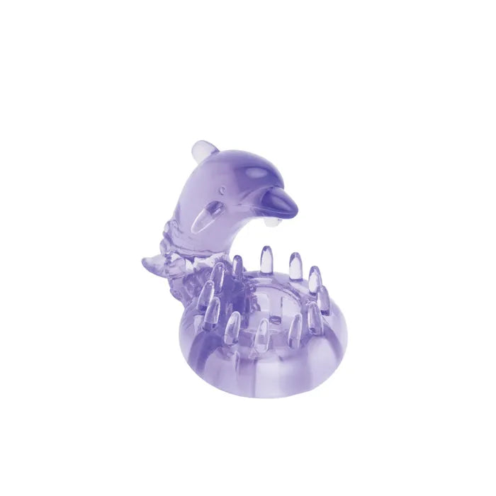 Bodywand Rechargeable Dolphin Ring With Clit Ticklers USB Rechargeable Vibrating Cock Ring Purple Bodywand