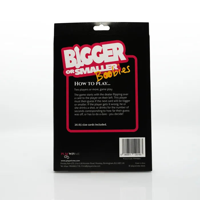 Creative Conceptions Bigger Or Smaller Boobs Card Game Creative Conceptions