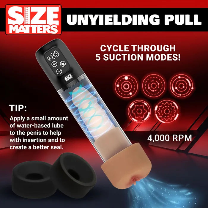 XR Brands Size Matters Sucking USB Rechargeable Penis Pump Secondary image