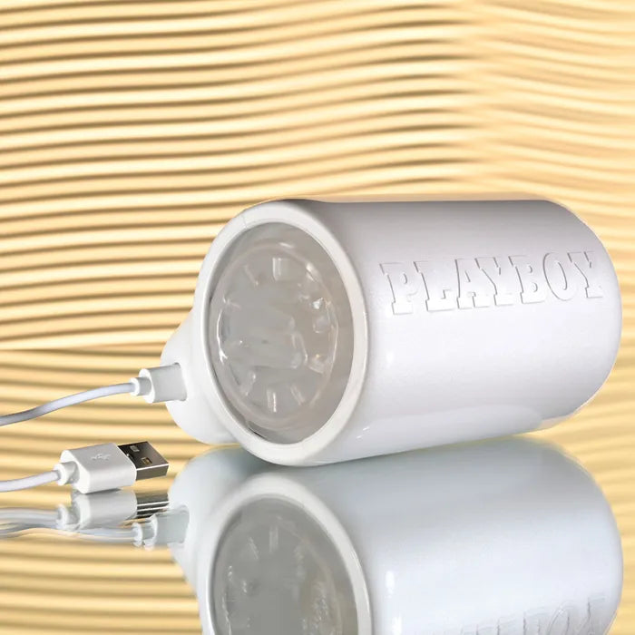 Playboy Pleasure SPIN DOCTOR USB Rechargeable Vibrating & Spinning Stroker White Secondary image