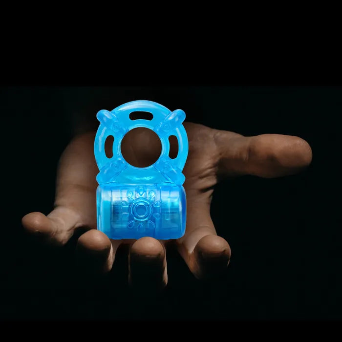 Blush Novelties Stay Hard Rechargeable 5 Function USB Rechargeable Vibrating Cock Ring Blush Novelties