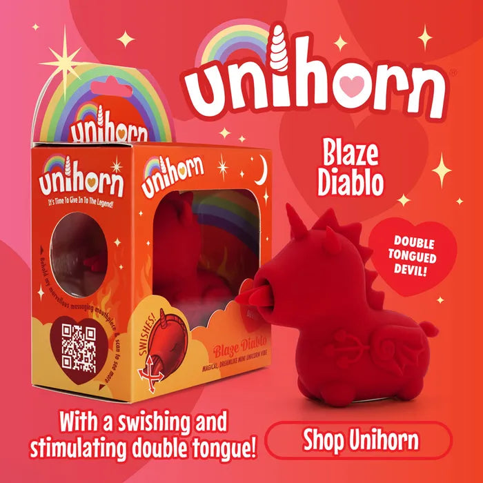 Creative Conceptions Unihorn Blaze Diablo USB Rechargeable Forked Tongue Flicking Stimulator Creative Conceptions