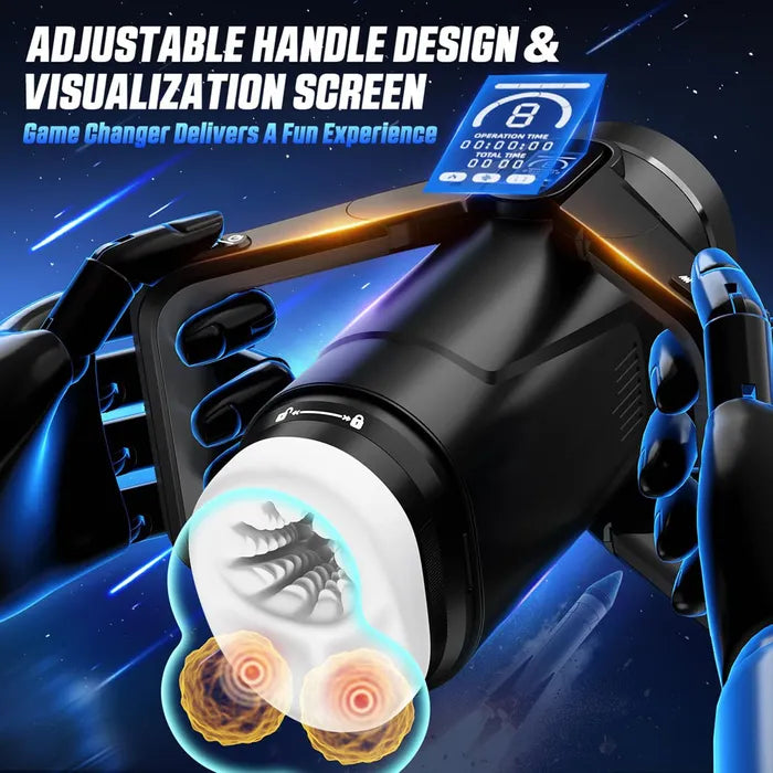 CyberSkin The Wing USB Rechargeable Thrusting & Massaging Auto Masturbator With Heater Black CyberSkin
