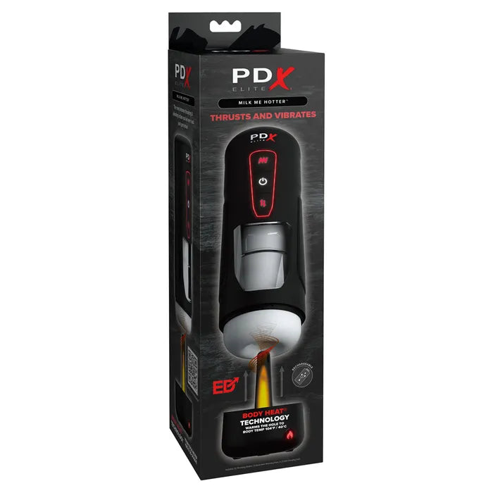 Pipedream PDX Elite Milk Me Hotter USB Rechargeable Thrusting Heating & Vibrating Auto Stroker Secondary image