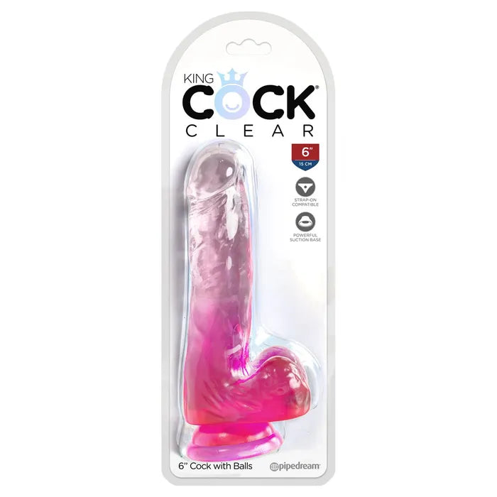 Pipedream King Cock Clear Cock With Balls Dong 6 Inch Secondary image
