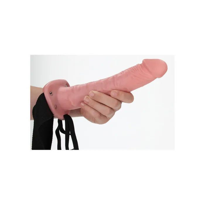 REALROCK Hollow Strap-on - 24.5 cm Black - Black 24.5 cm Hollow Strap-On Shots Toys Main image