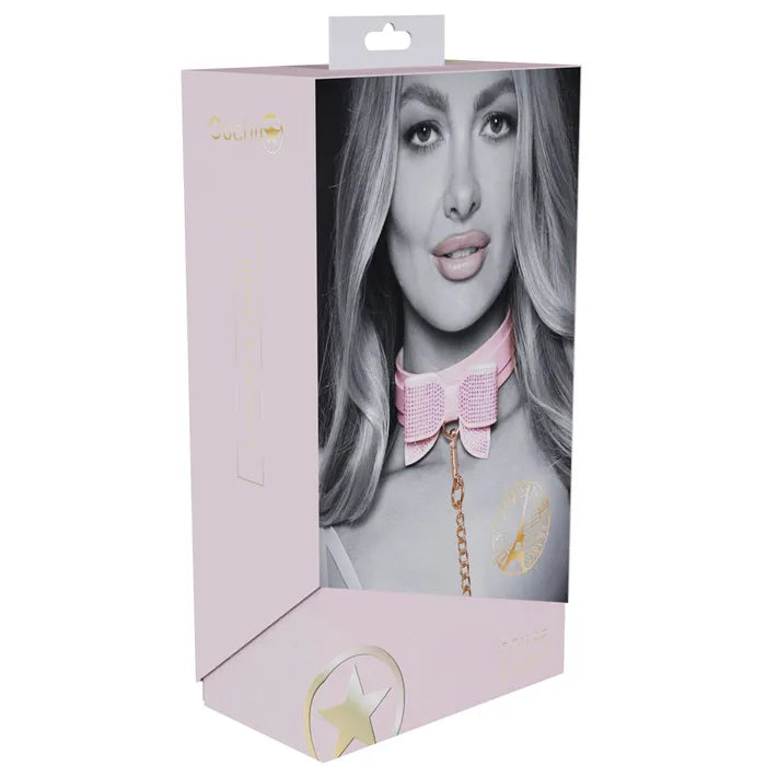 OUCH! Paris Collection Collar With Leash Restraint Pink Secondary image