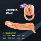 Excellent Power Extendor Vibrating Penis Extender & Stroker 2 Inch Flesh Excellent Power