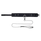 EDGE Collar & Leash Neck Restraint With Heavy Duty Metal Leash Black Sportsheets