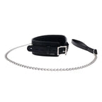 EDGE Collar & Leash Neck Restraint With Heavy Duty Metal Leash Black Sportsheets