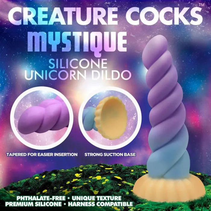 XR Brands Creature Cocks Mystique Silicone Unicorn Fantasy Dildo 21 cm XR Brands