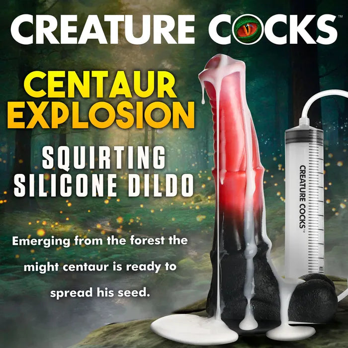 XR Brands Creature Cocks Centaur Explosion Squirting Fantasy Dildo 24.5cm Pink / Black XR Brands