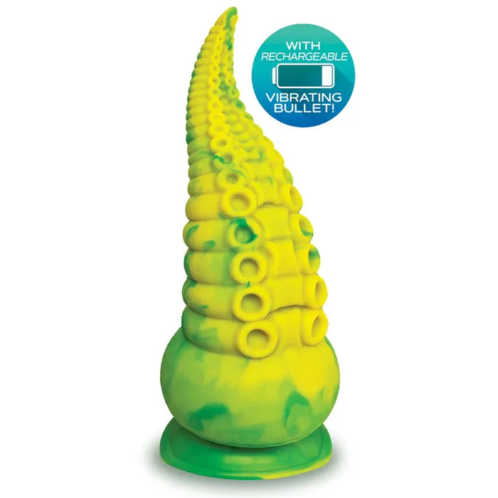 Icon Brands Alien Nation Octopod USB Rechargeable Vibrating Fantasy Dong 22.9cm Yellow / Green Secondary image