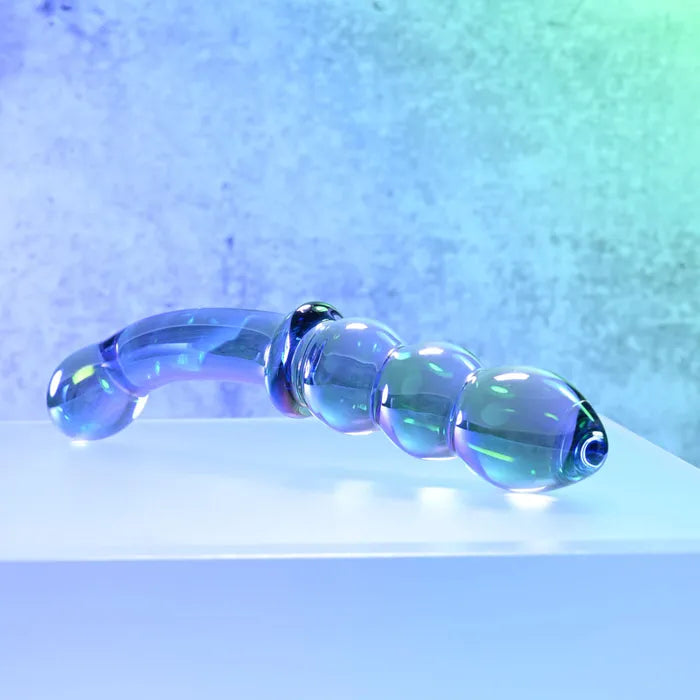 Gender X LUSTROUS GALAXY WAND Glass Double Ended Massager 18.5cm Blue / Violet Gender X