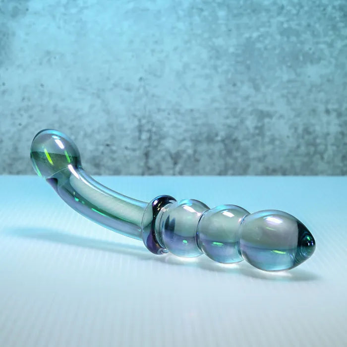Gender X LUSTROUS GALAXY WAND Glass Double Ended Massager 18.5cm Blue / Violet Gender X