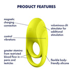 Satisfyer Spectacular Duo USB Rechargeable Cock & Balls Ring Light Green Satisfyer
