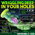 XR Brands Creature Cocks Squirmer USB Rechargeable Thrusting Fantasy Dildo 22.3cm Green XR Brands