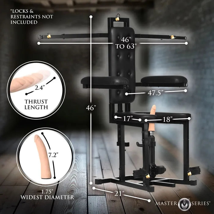XR Brands Master Series Deluxe nforcer Chair With Mains Powered Sex Machine XR Brands