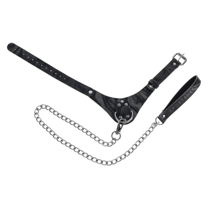 SPORTSHEETS Velvet Noir Collar & Leash Black Sportsheets