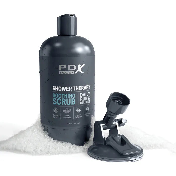 Pipedream PDX Plus Shower Therapy Soothing Scrub Discreet Vagina Stroker With Suction Base Pipedream
