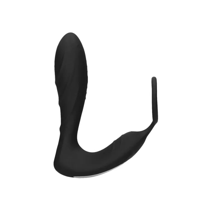 Shots Toys OUCH! USB Rechargeable Vibrating Butt Plug & Cock Ring with  E Stim Black Secondary image