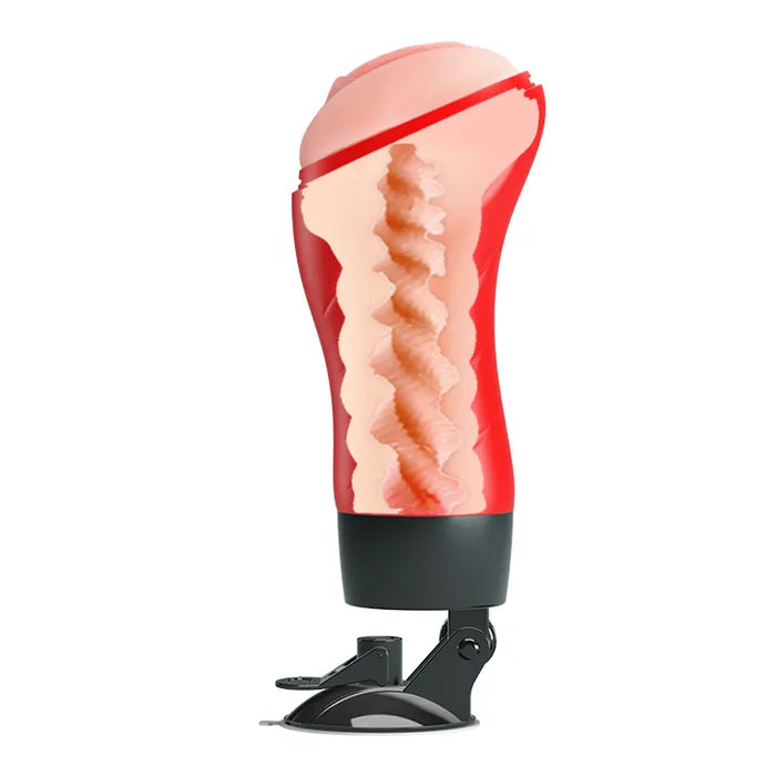 CRAZY BULL DELIA Vibrating Vagina Stroker With Suction Base Flesh Crazy Bull