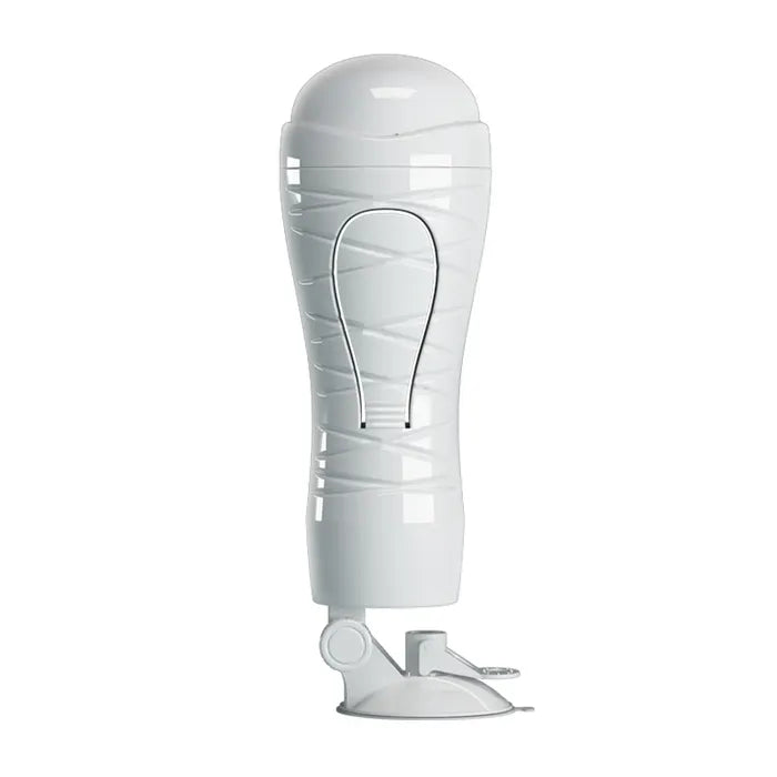 CRAZY BULL FLORA Vibrating Stroker USB Rechargeable Vibrating Squeezeable Vagina Stroker With Suction Base Flesh Crazy Bull