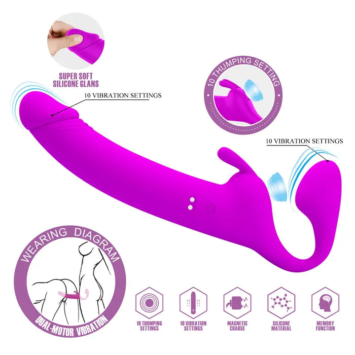 Party Up OLIVER USB Rechargeable Strapless Strap On 28.3cm Party Up