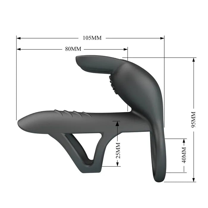 Party Up MARK USB Rechargeable Vibrating Cock Sleeve Black Party Up