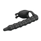 Party Up MARCUS Ring & Anal Plug USB Rechargeable Vibrating Cock Ring With Double Penetrator Black Party Up