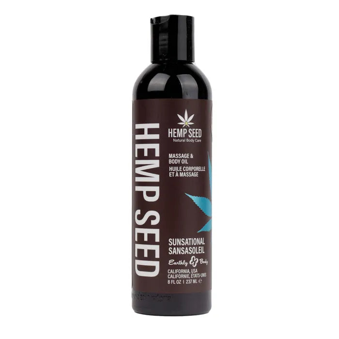 Earthly Body Hemp Seed Scented Massage & Body Oil 237ml Bottle Earthly Body