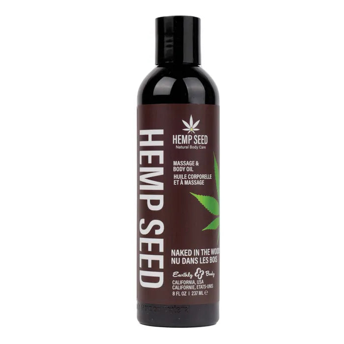 Earthly Body Hemp Seed Scented Massage & Body Oil 237ml Bottle Earthly Body