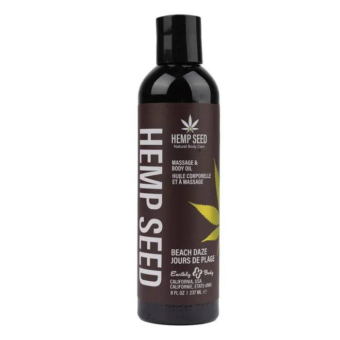 Earthly Body Hemp Seed Scented Massage & Body Oil 237ml Bottle Earthly Body
