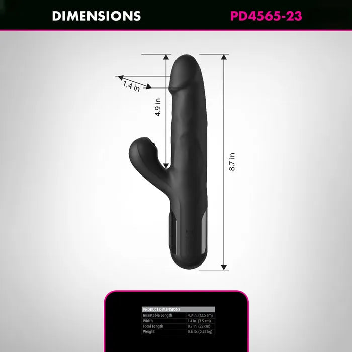 Pipedream FFS Sonix Silicone Thruster USB Rechargeable Thrusting Vibrator With Flicking Clit Stim Pipedream