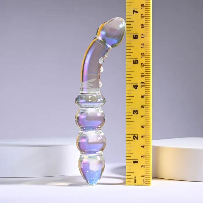 Playboy Pleasure JEWELS DOUBLE Glass Double Ended Dildo 17.1cm Clear Playboy Pleasure