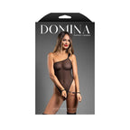 Fantasy Lingerie DOMINA One Shoulder Rope Teddy & Cuffs Black Fantasy Lingerie
