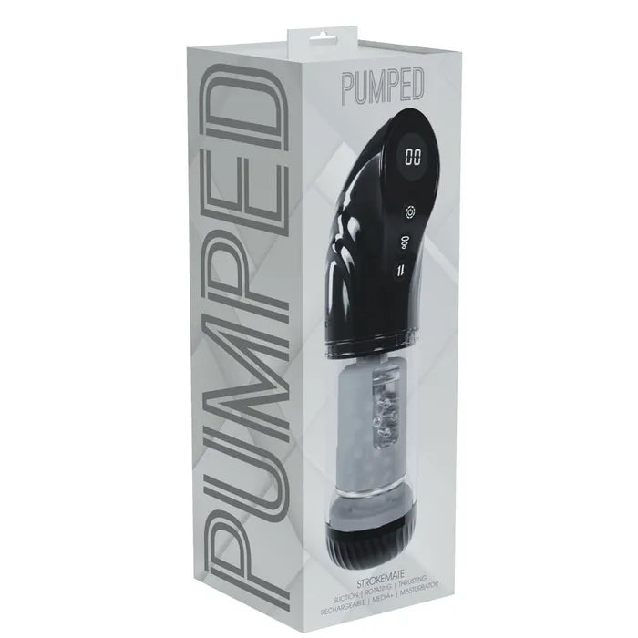 Shots Toys PUMPED Strokemate USB Rechargeable Sucking Rotating & Thrusting Auto Masturbator Shots Toys