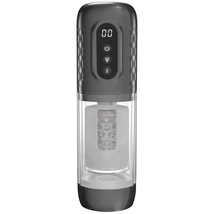 PUMPED Vortex Gunmetal USB Rechargeable Sucking Rotating & Thrusting Auto Masturbator Shots Toys