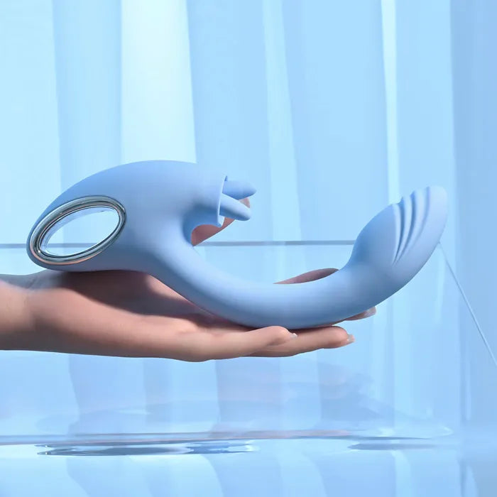 Playboy Pleasure SAPPHIRE SKY USB Rechargeable Vibrator With Double Tongue Stimulator Secondary image