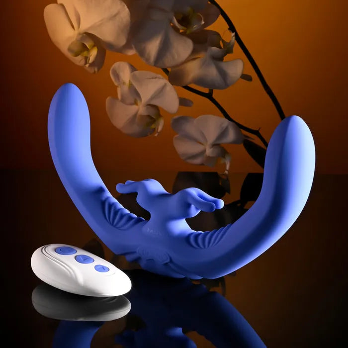 Evolved LOVEBIRDS USB Rechargeable Double Ended Rabbit Vibrator With Remote Evolved Main image