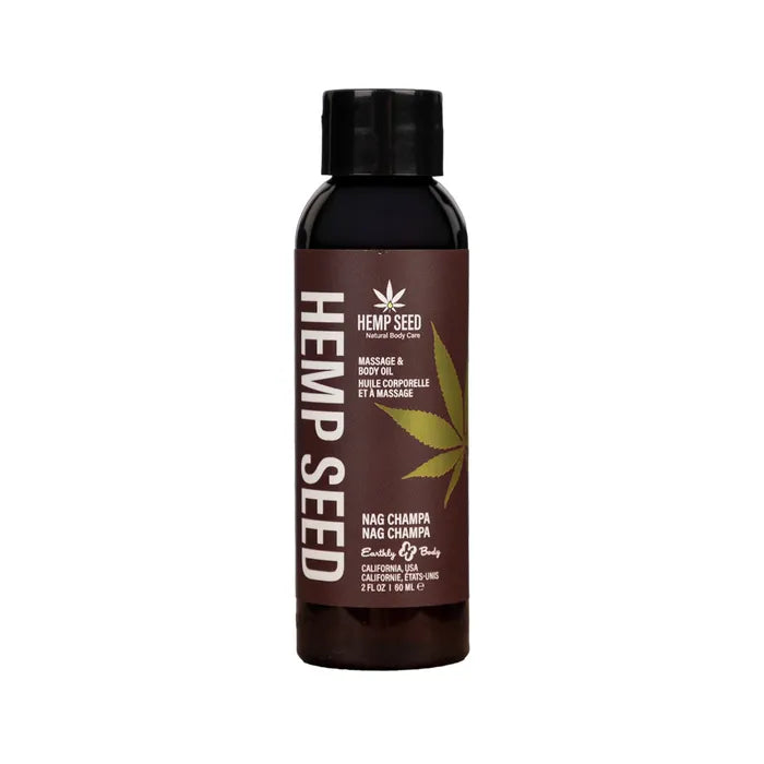 Earthly Body Hemp Seed Scented Massage & Body Oil 59ml Bottle Earthly Body