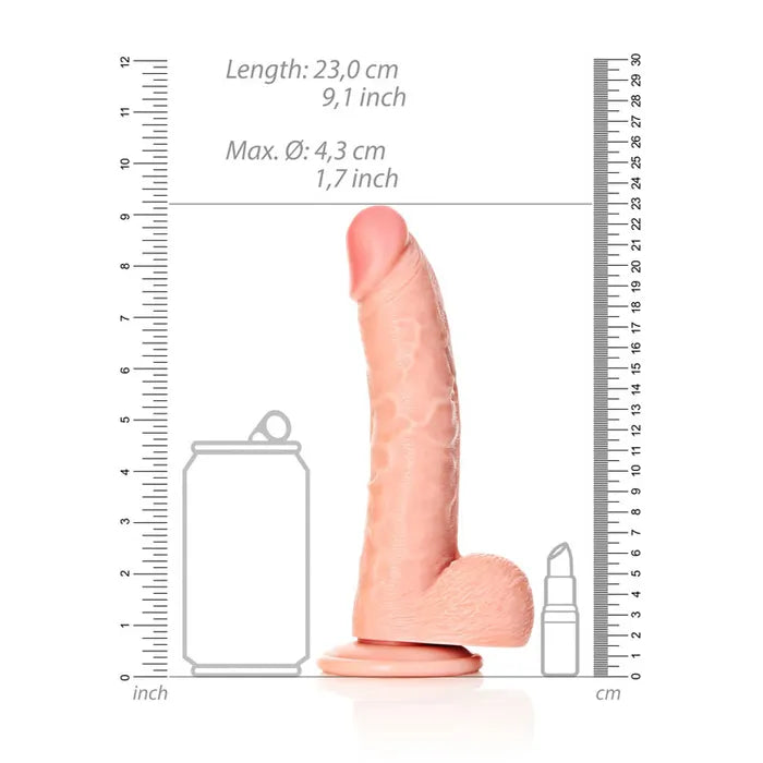 Shots Toys REALROCK Realistic Regular Curved Dong With Balls 8 Inch Shots Toys