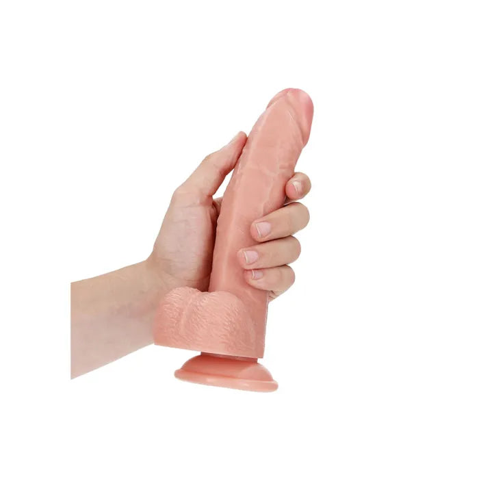 Shots Toys REALROCK Realistic Regular Curved Dong With Balls 8 Inch Shots Toys