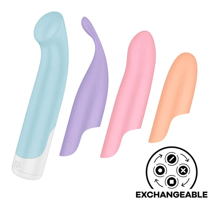 Satisfyer Playful Four USB Rechargeable Vibrator With 4 Interchangeable Pleasure Set Satisfyer